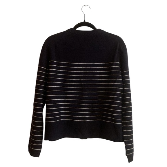 Alex Mill 100% Merino Wool Navy White Striped Button Up Marina Sweater Cardigan - Picture 10 of 11